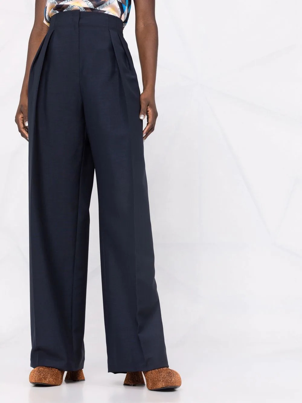 high-waist darted trousers - 5