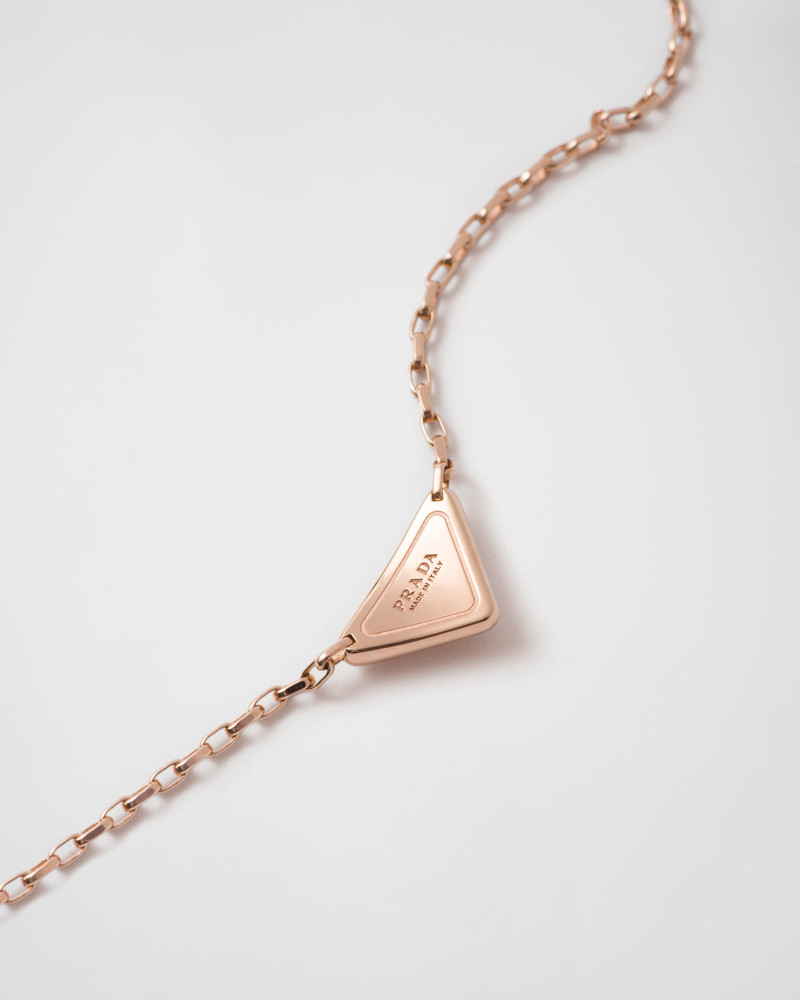 Prada Eternal Gold necklace in pink gold with mini triangle pendant outlook