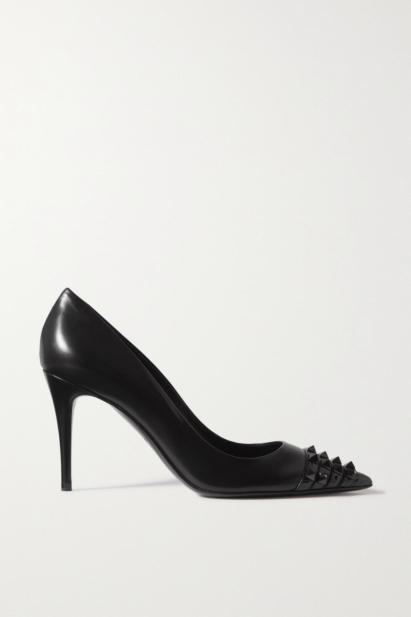 Valentino Garavani Rockstud matte and patent-leather pumps - 1