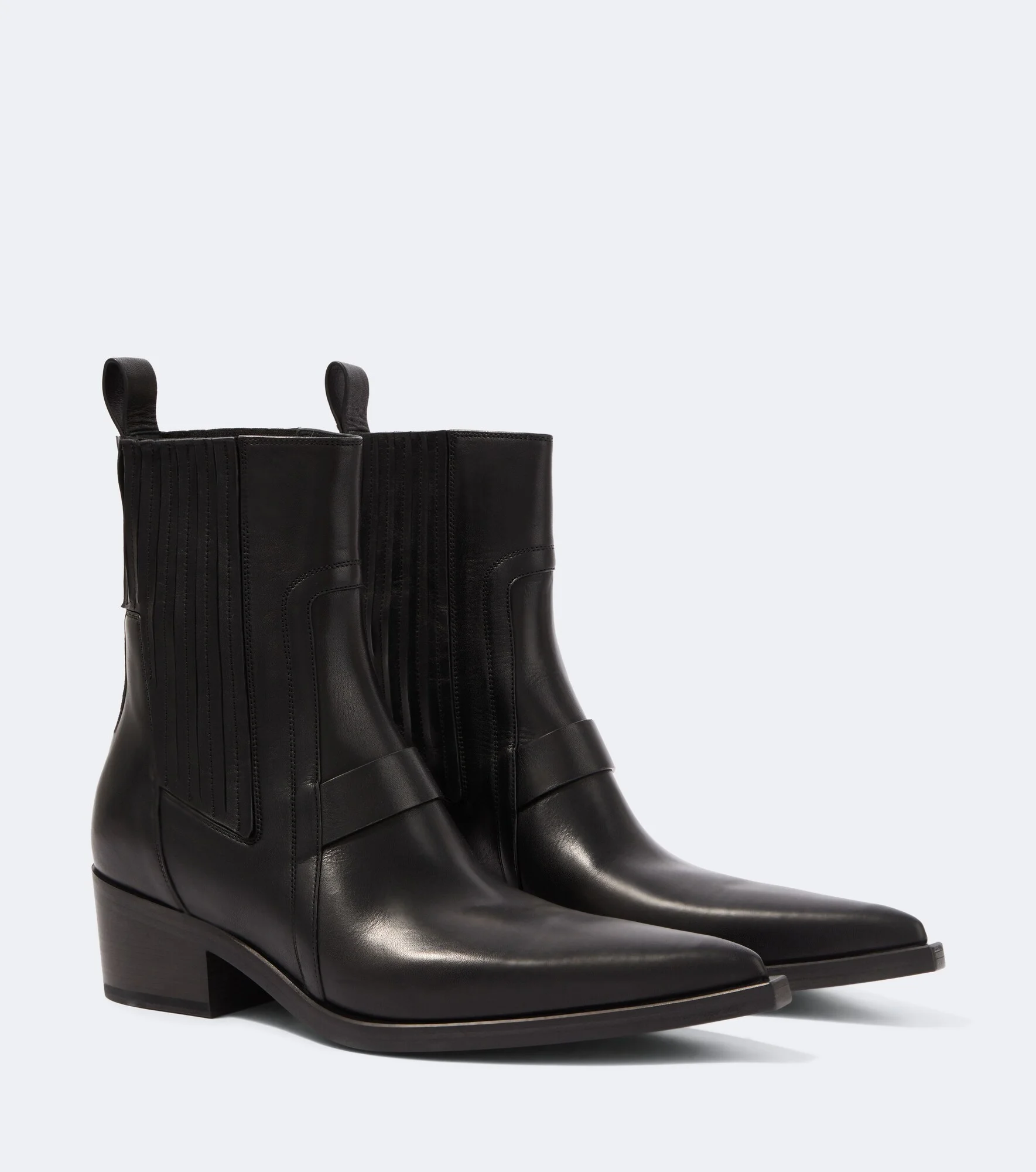 Pointed Silver leather ankle boots - 1