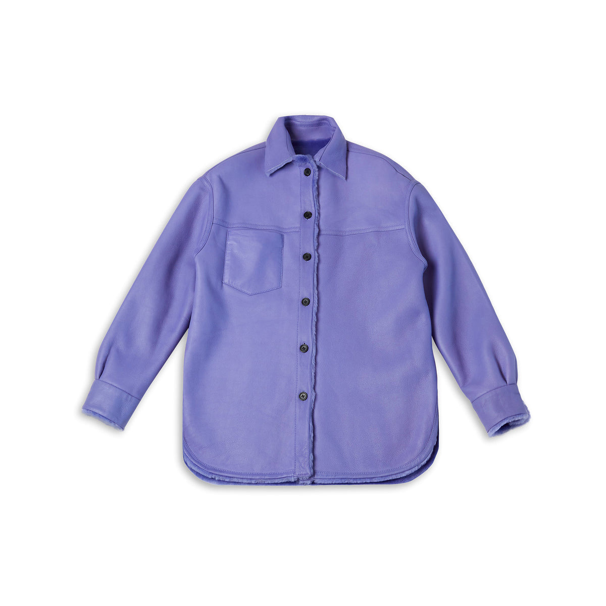 BUTTONED LONG-SLEEVED REVERSIBLE JACKET (PRUNE VIOLET) - 3