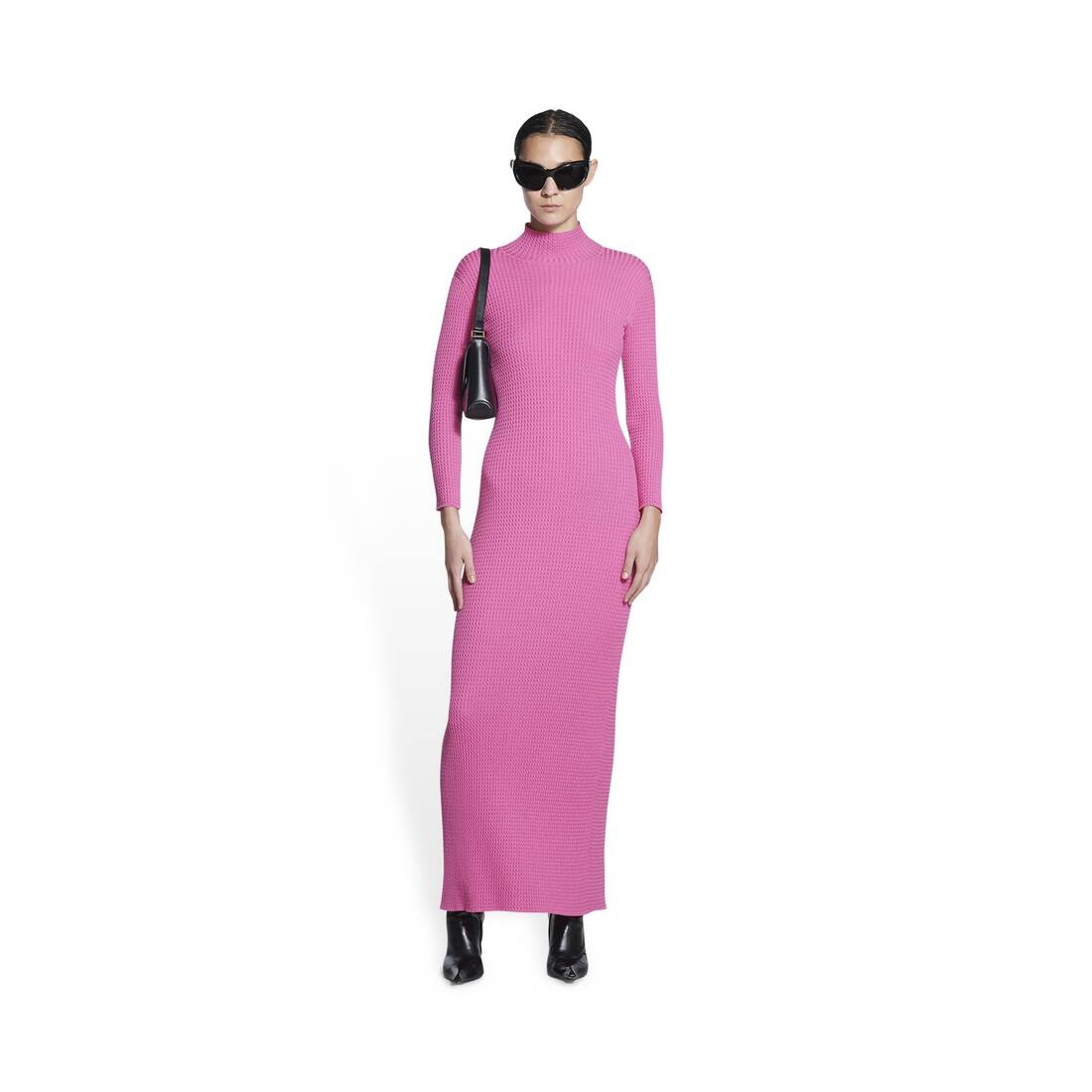 Women's Fitted Dress in Pink - 2