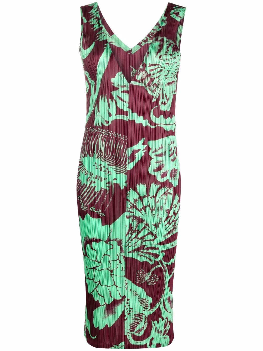 floral-print pleated maxi dress - 1