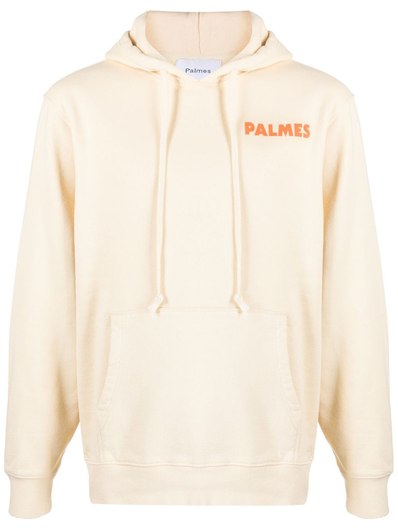 slogan-print cotton hoodie 1
