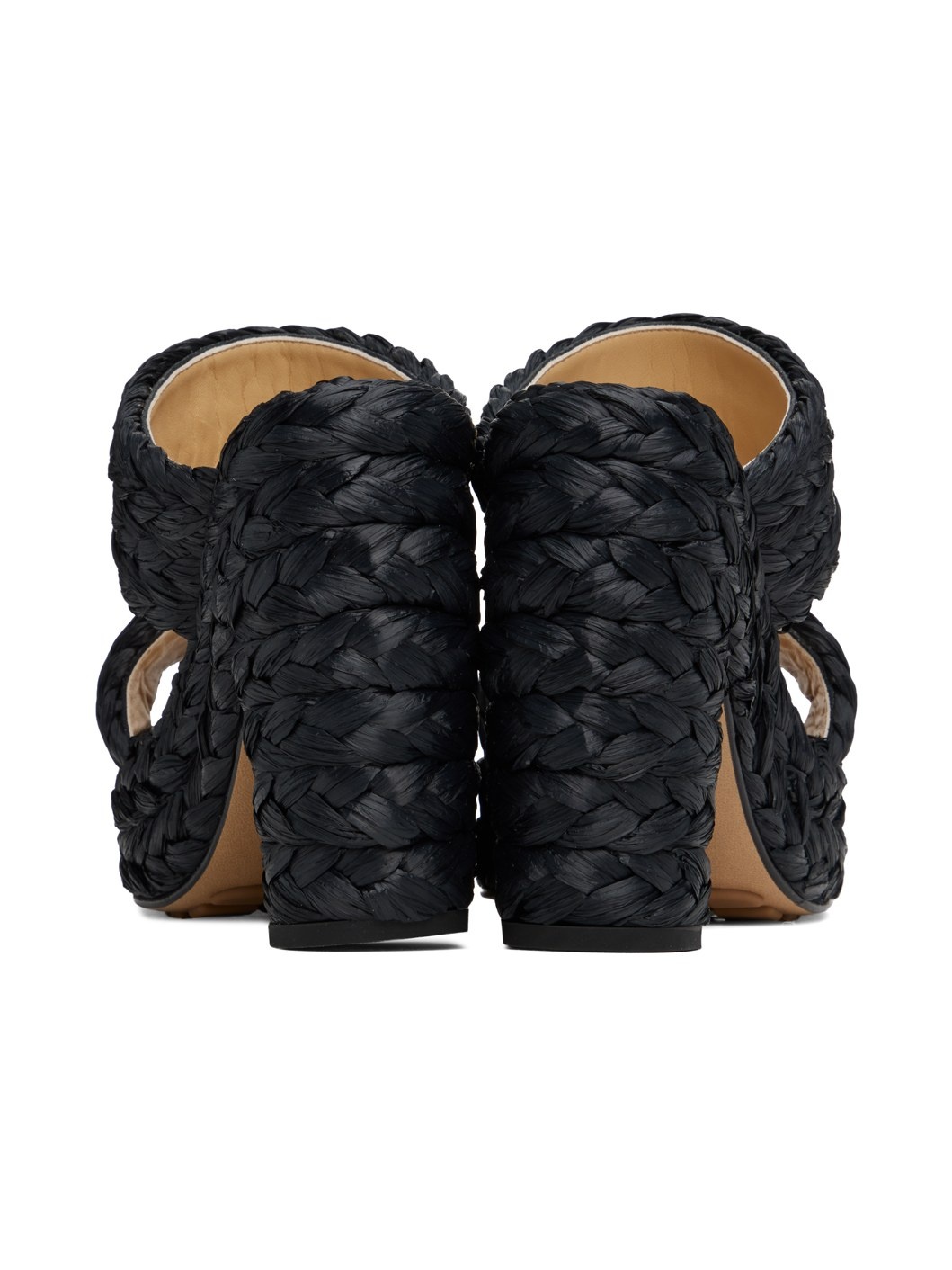 Black Trinity Weave Heeled Sandals - 2