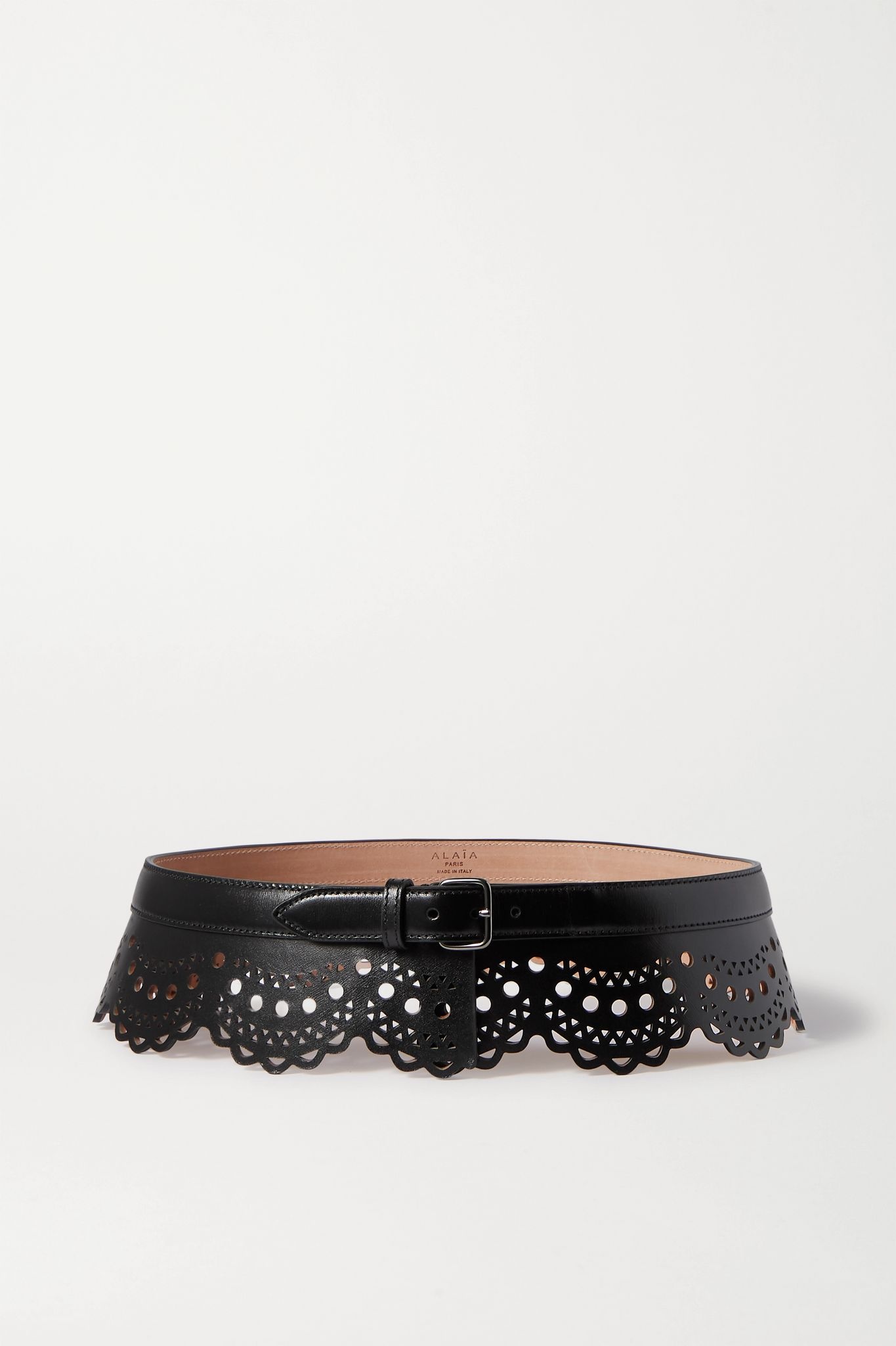 Laser-cut leather waist belt - 1