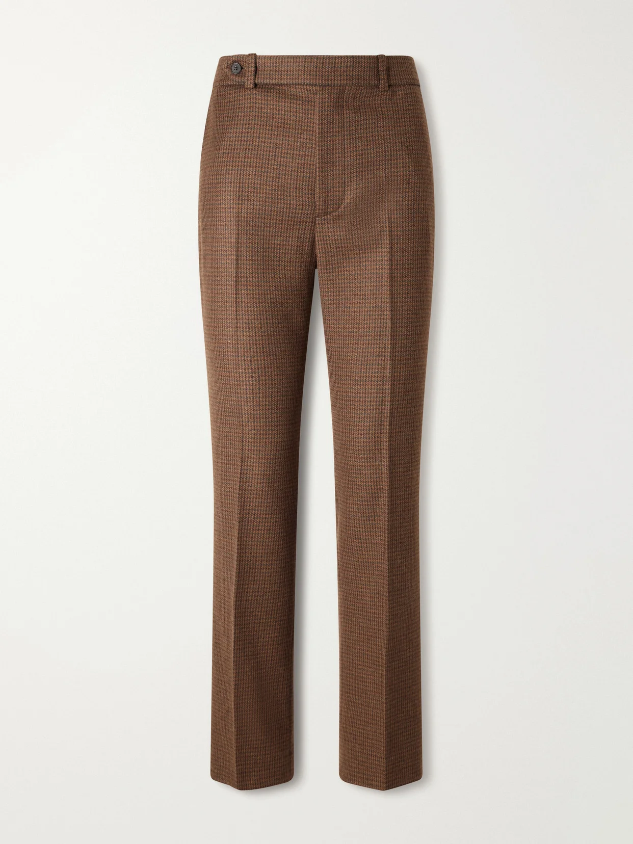 Houndstooth Cotton-blend Straight-leg Pants - 1