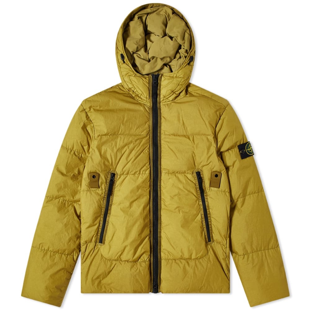 Stone Island Garment Dyed Crinkle Reps Hooded Down Jacket - 1