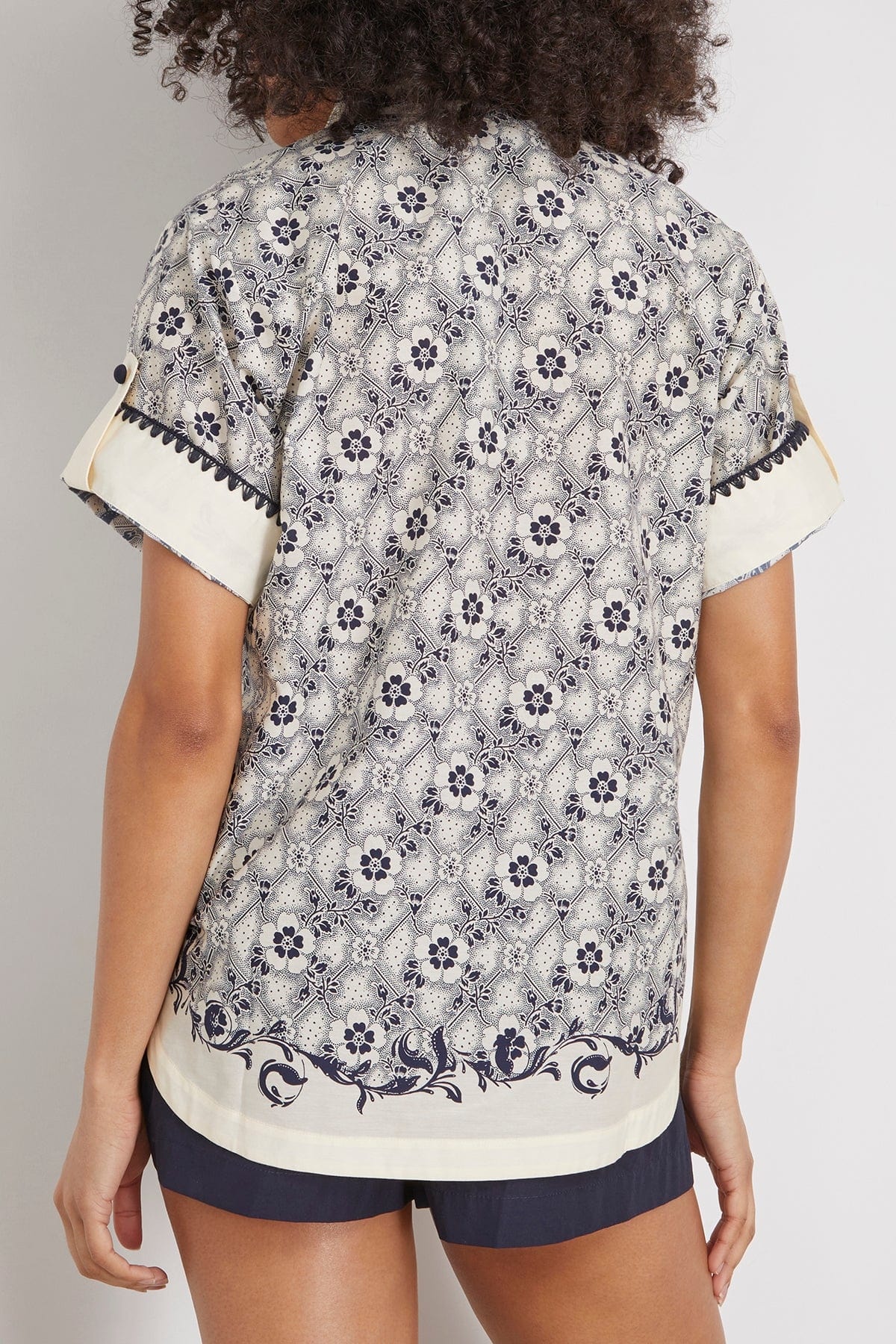 Airlie Shirt in Navy/Cream - 4