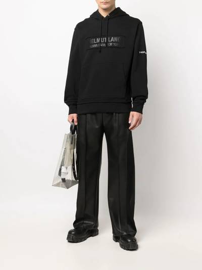 Helmut Lang logo-patch cotton hoodie outlook