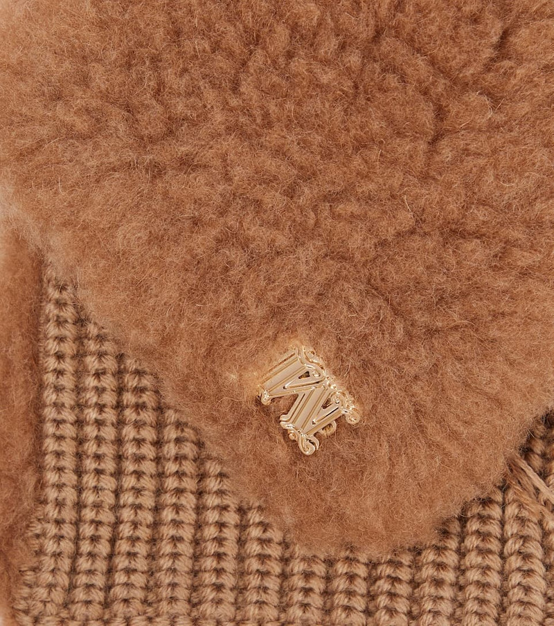 Max Mara Manny fingerless teddy gloves outlook