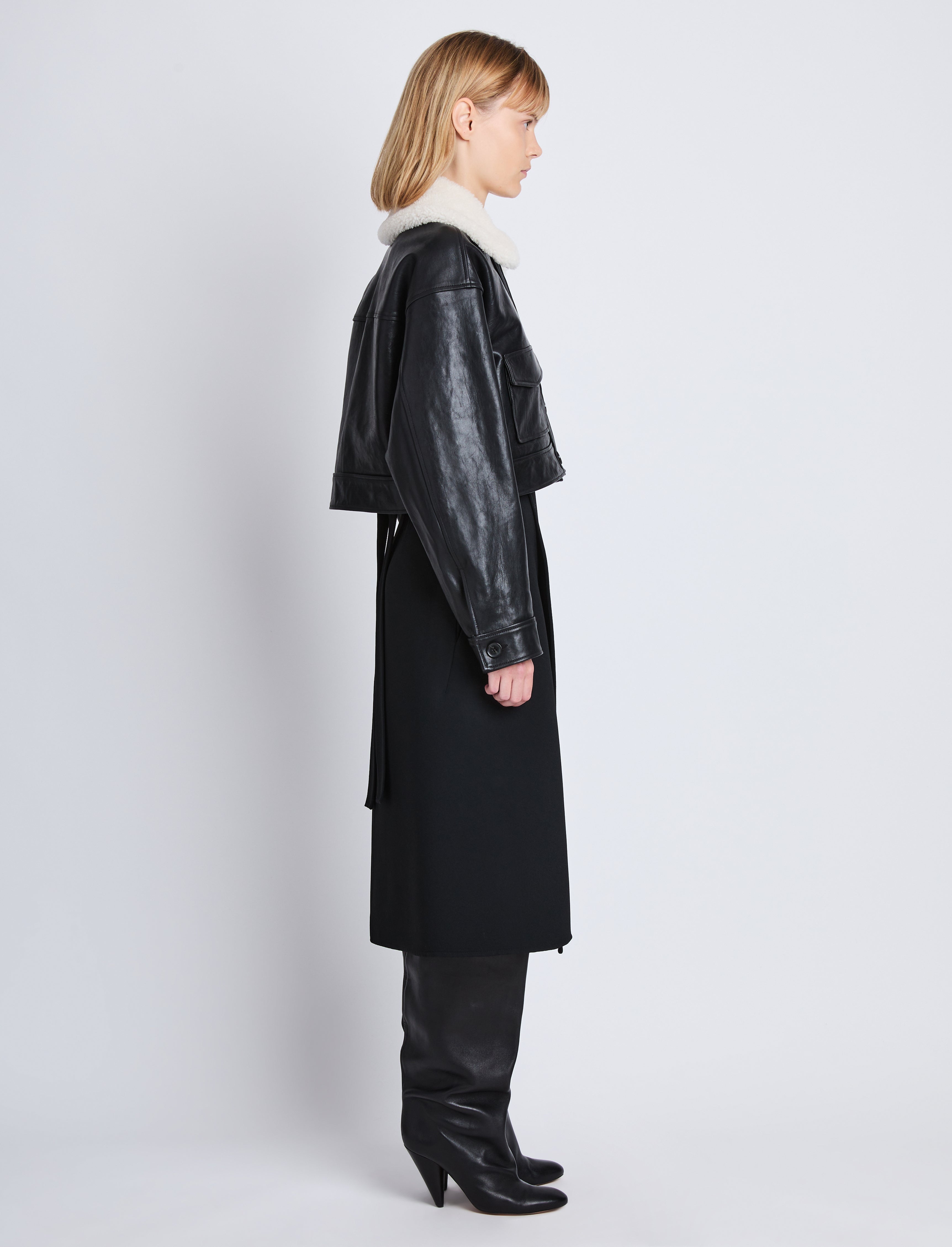 Judd Jacket With Shearling Collar in Leather - 4