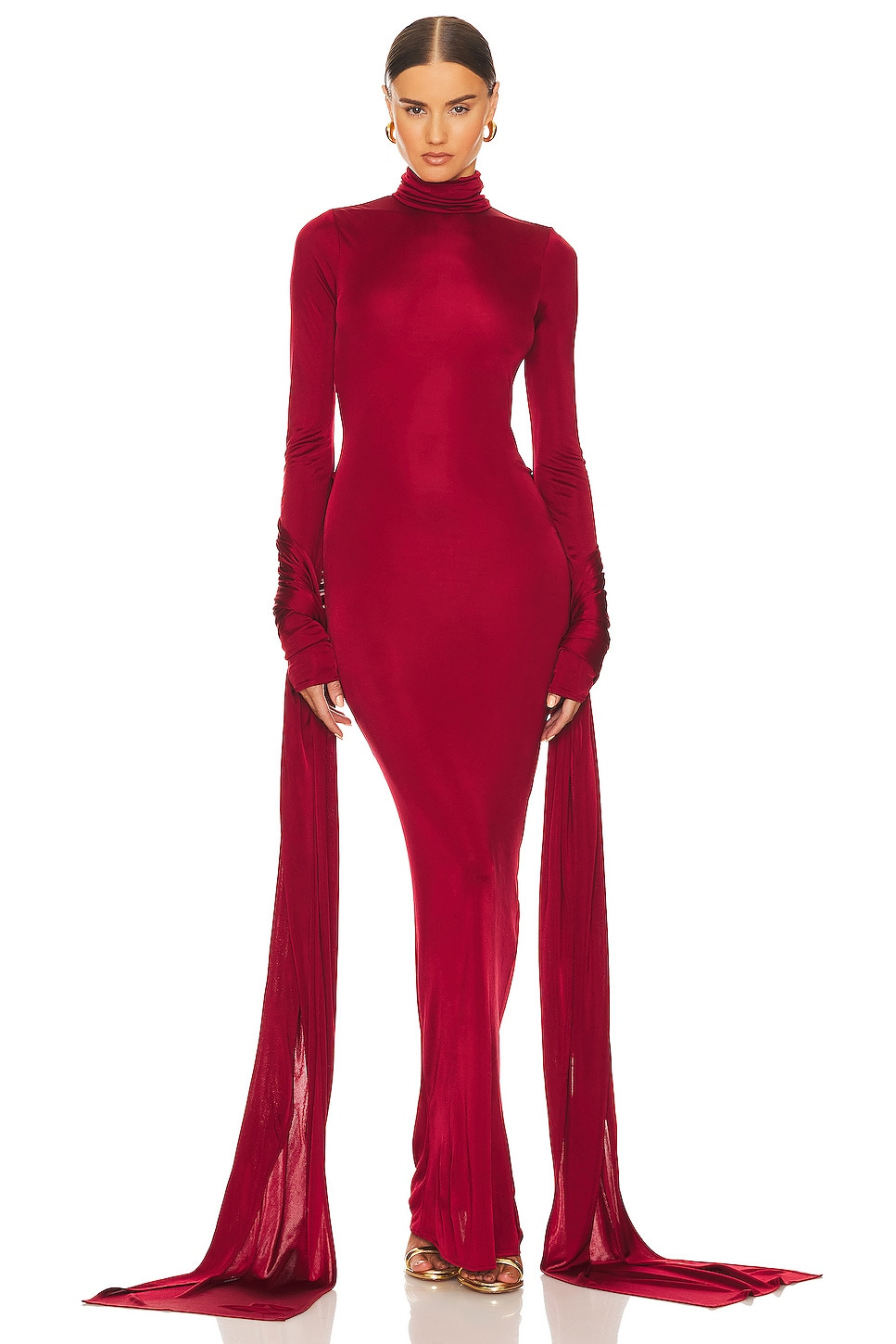 Slinky Jersey Sarong Maxi Dress - 4
