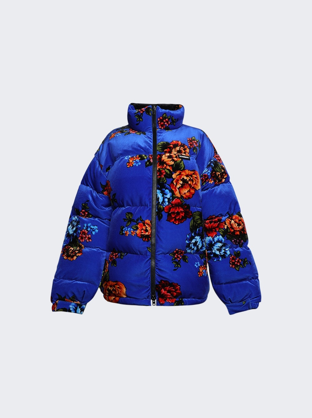 Velvet Puffer Jacket Floral - 1