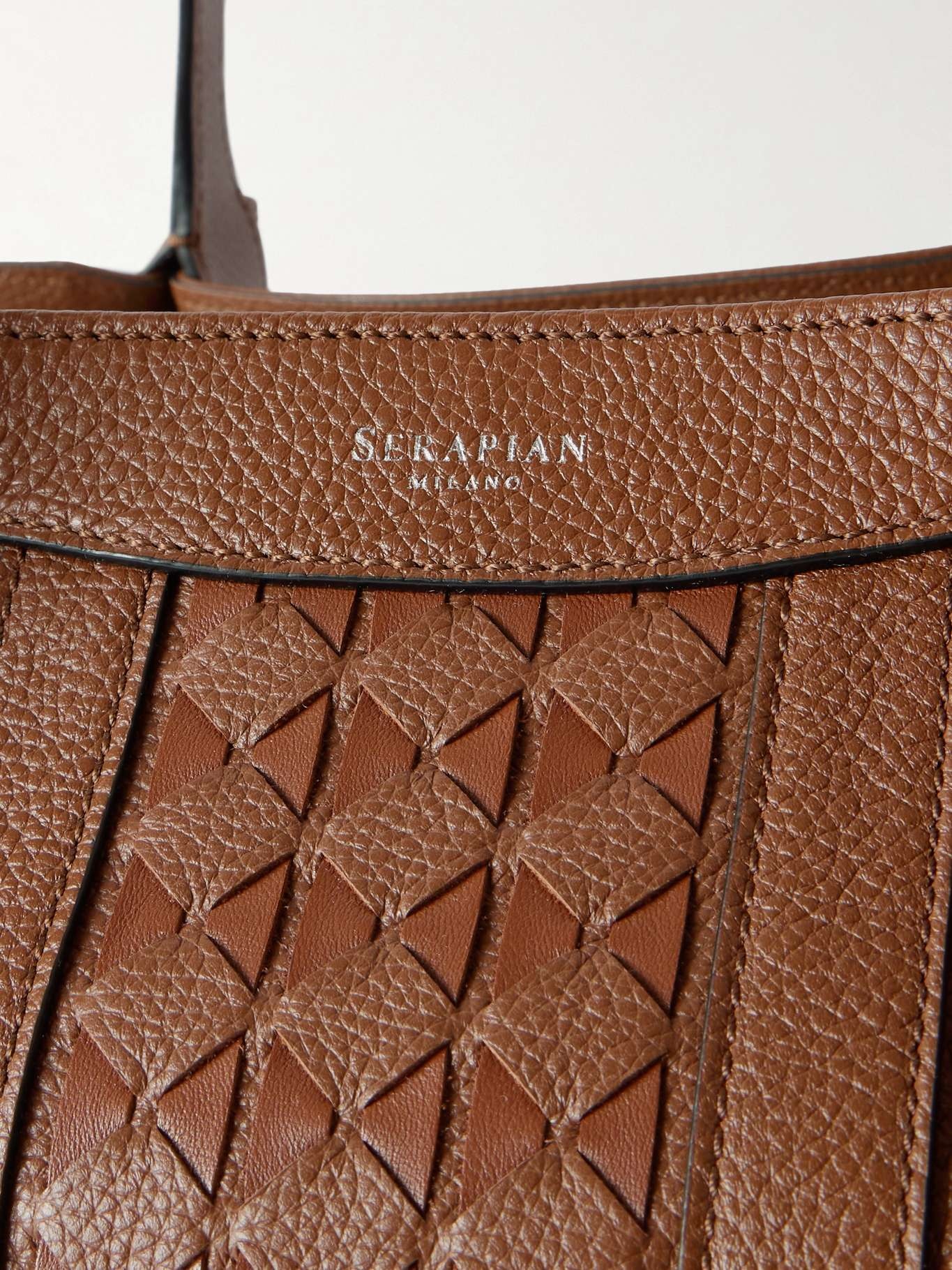 Secret textured-leather tote Brown - 4