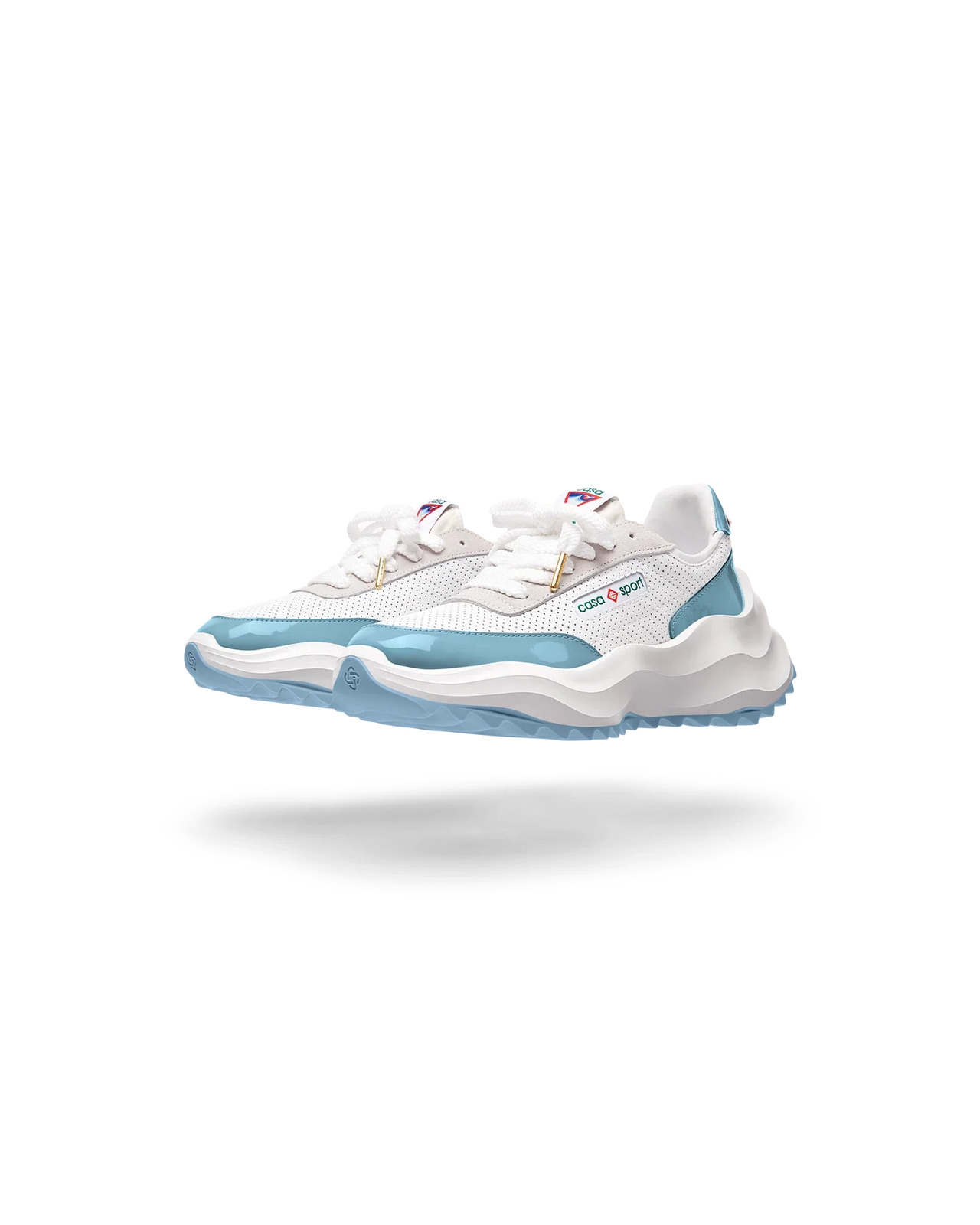Mens Atlantis White & Powder Blue Sneaker - 4