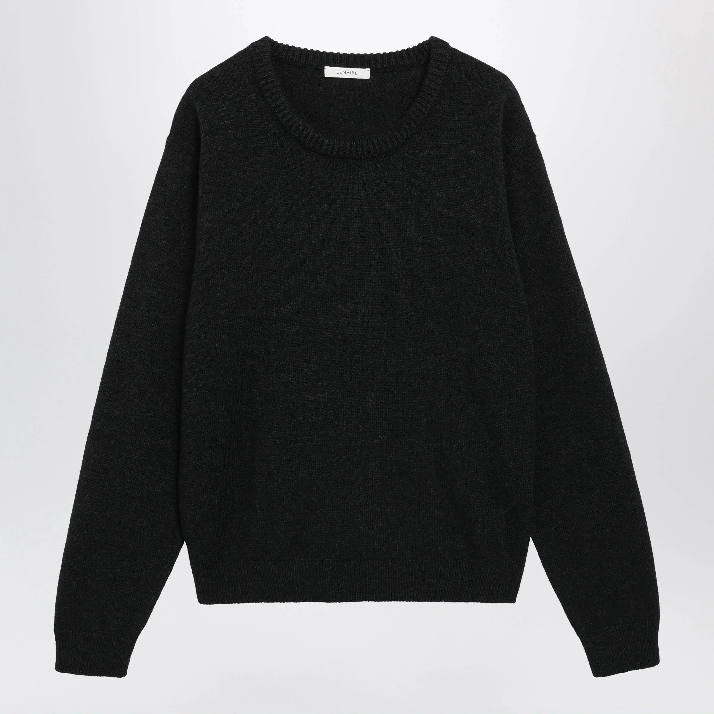 Lemaire Coal Alpaca Wool Blend Crew Neck Sweater Men - 1