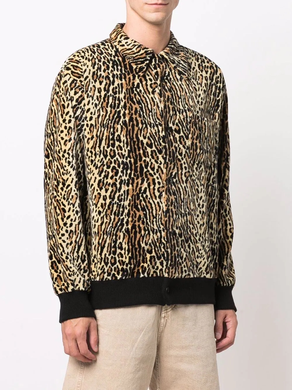 cheetah graphic shirt jacket - 3