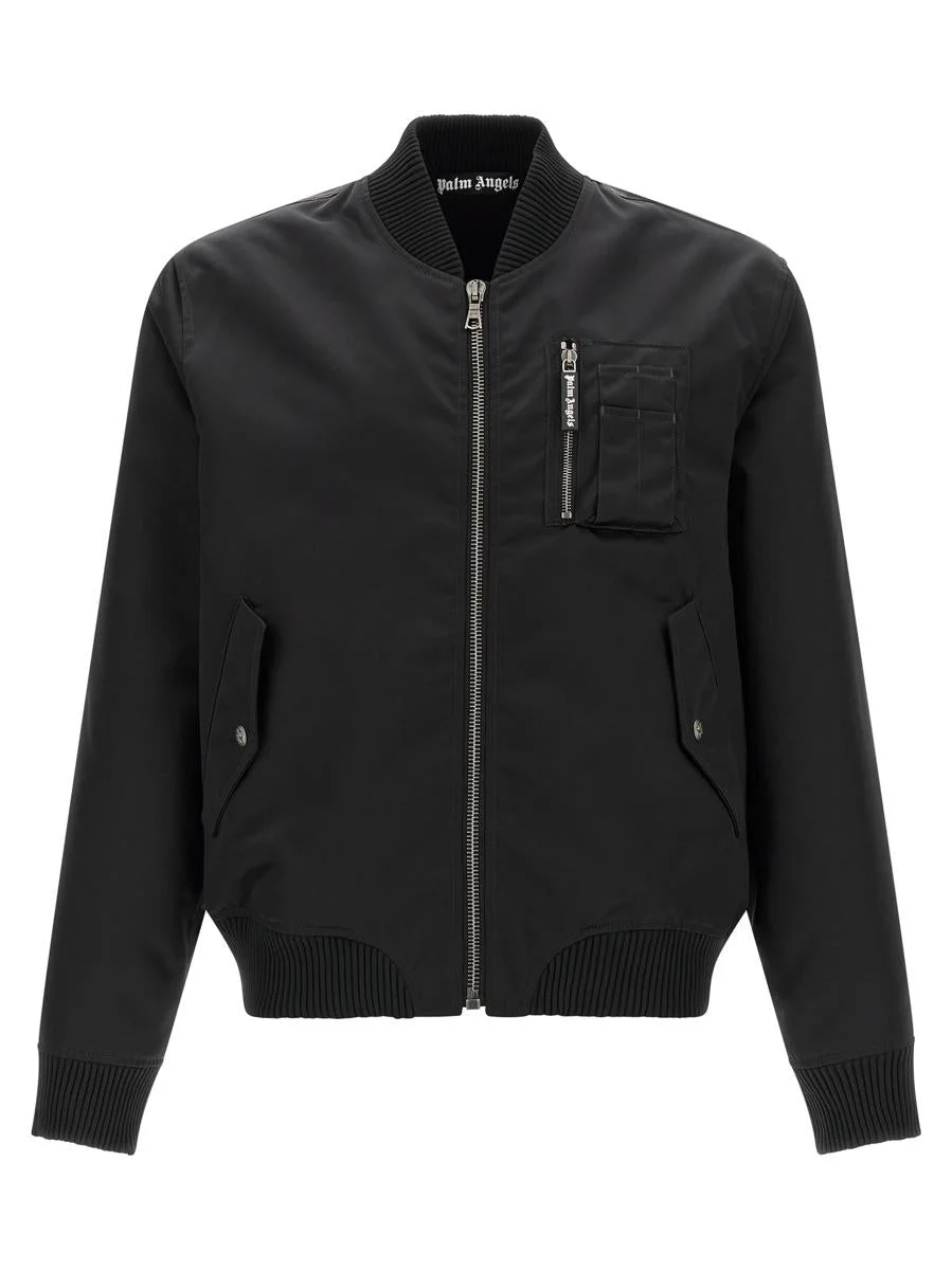 Palm Angels 'Curved Logo' Bomber Jacket - 1