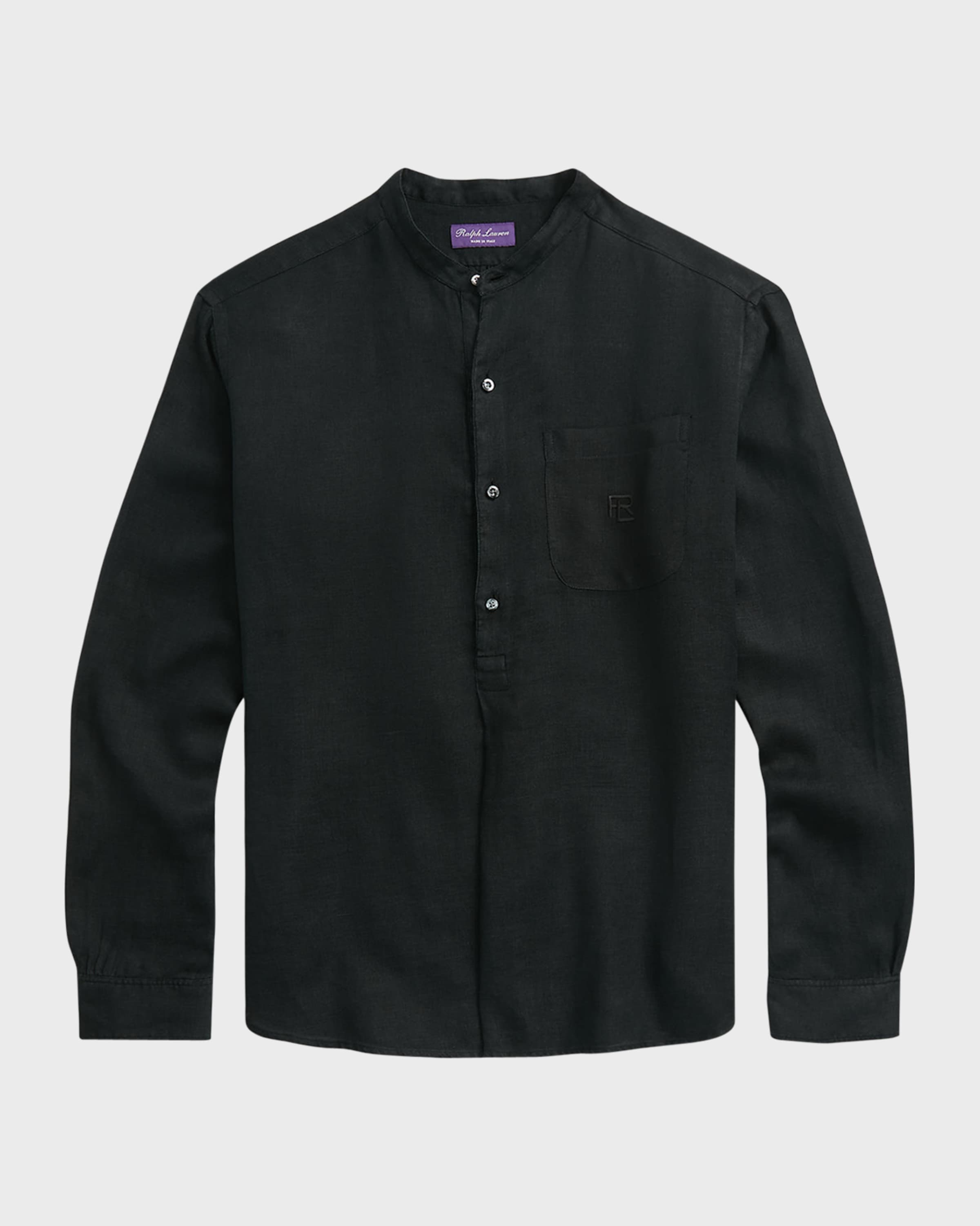Men's Ryland Textured Linen Popover Shirt - 1