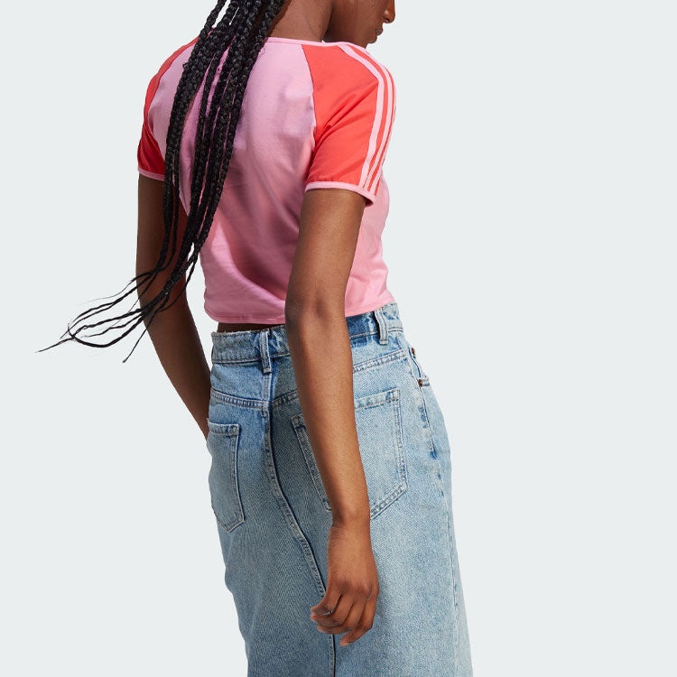 (WMNS) adidas originals Island Club Short T-Shirt 'Pink' IT8153 - 3