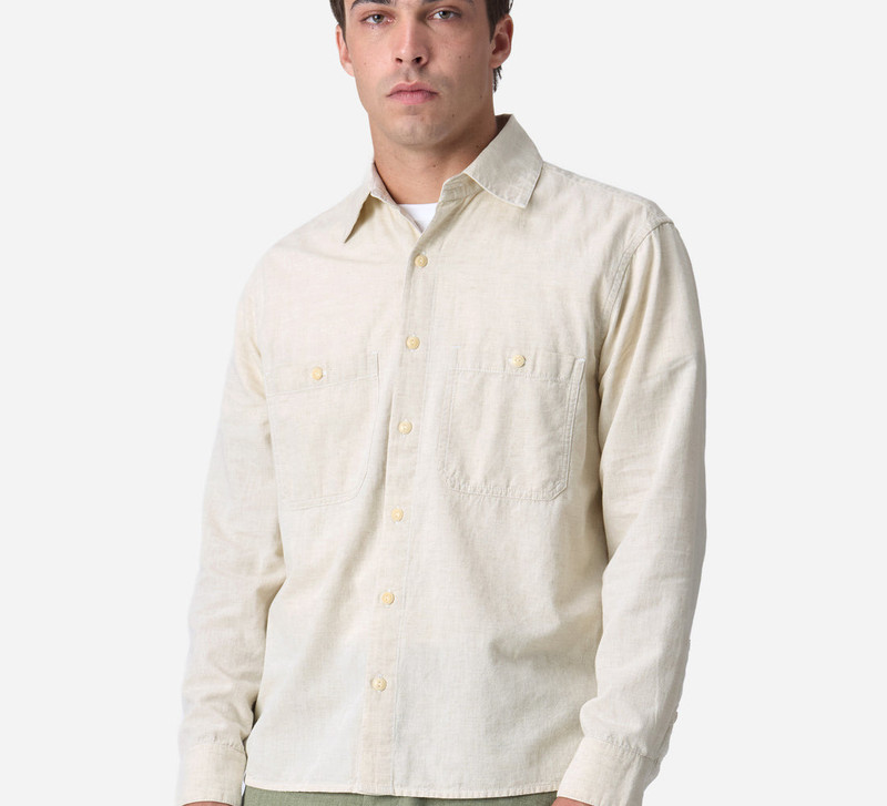 3sixteen Utility Shirt - Ecru Chambray outlook