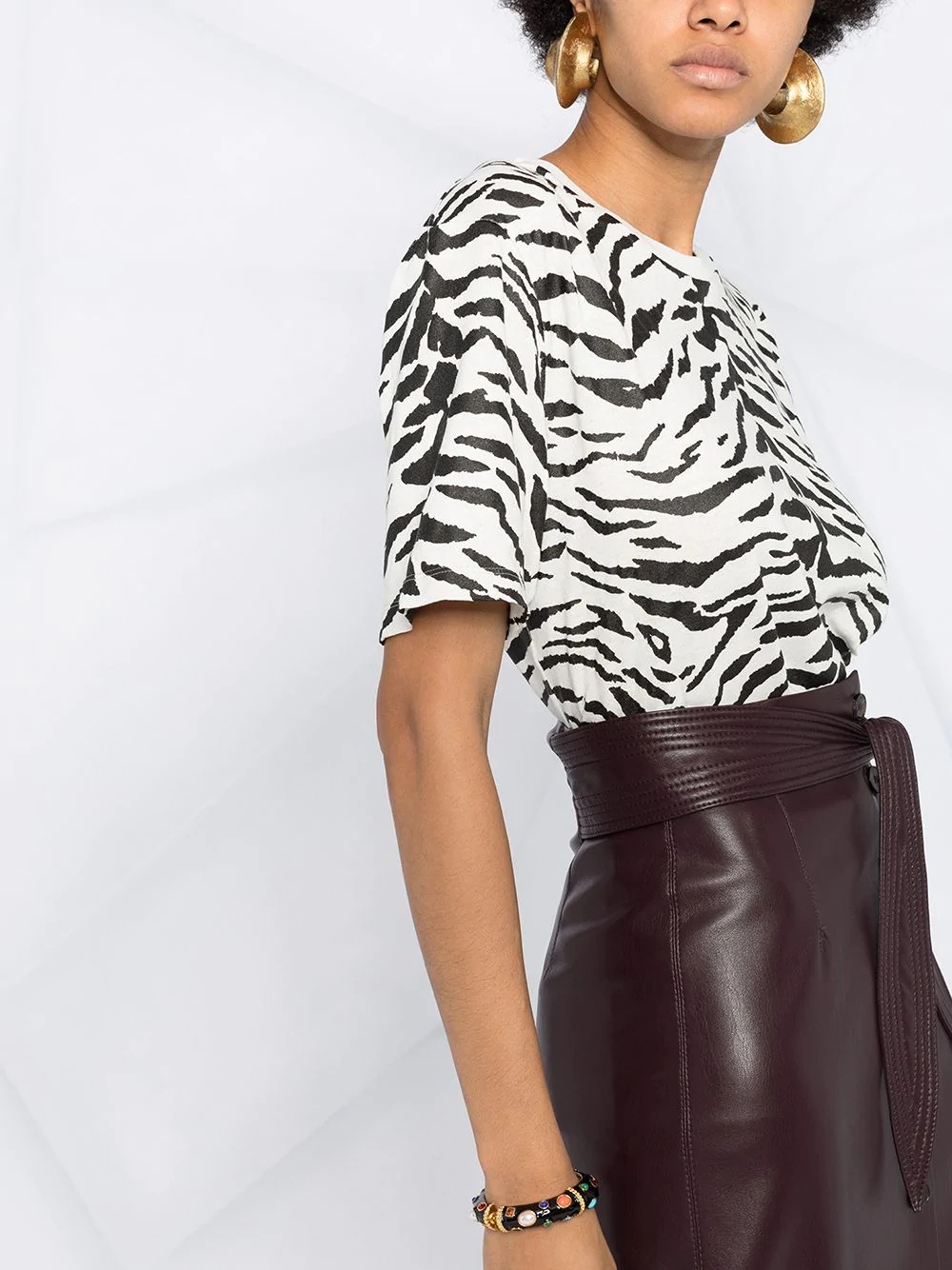 zebra-print T-shirt - 3