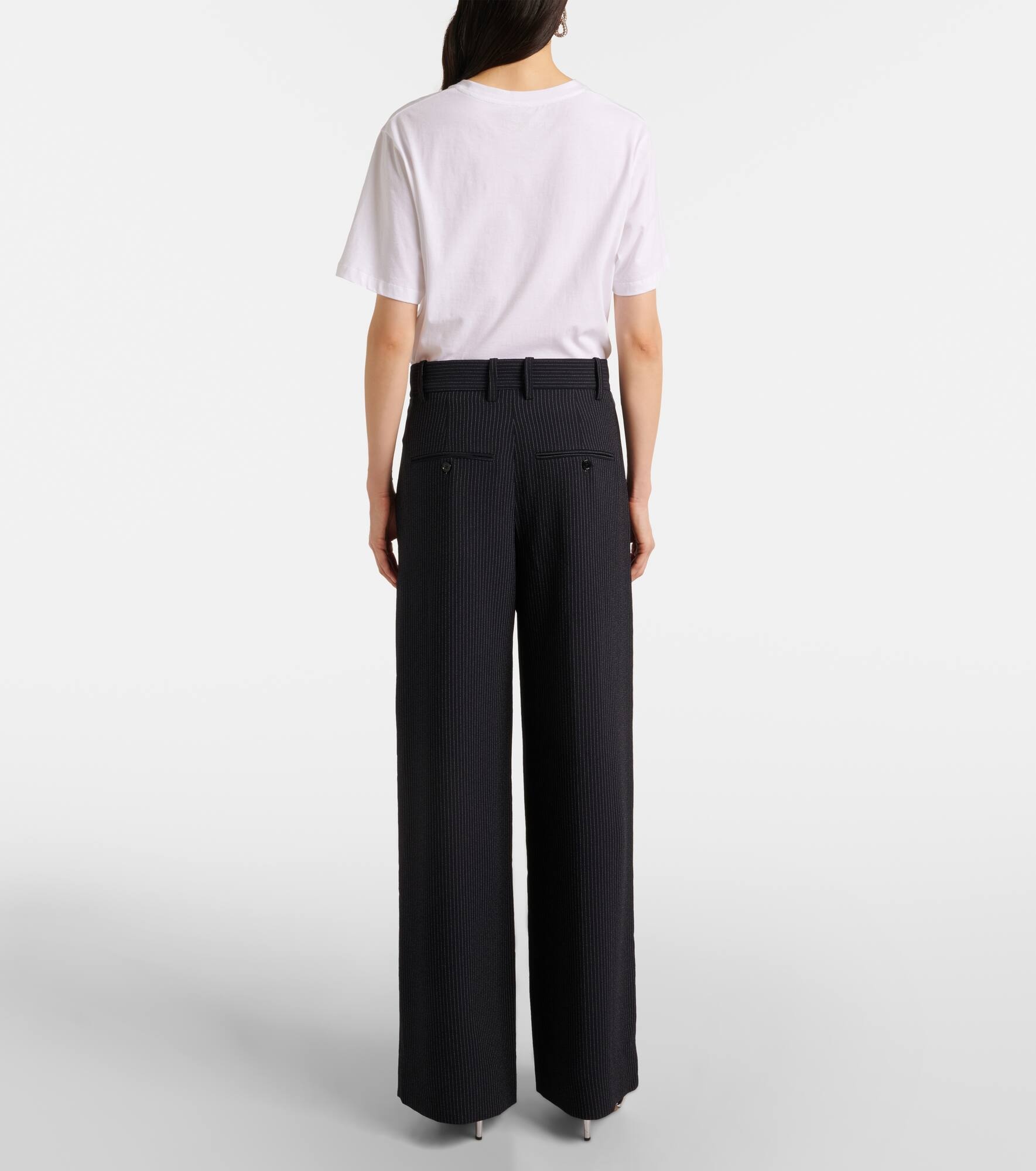 Romina striped crêpe wide-leg pants - 3
