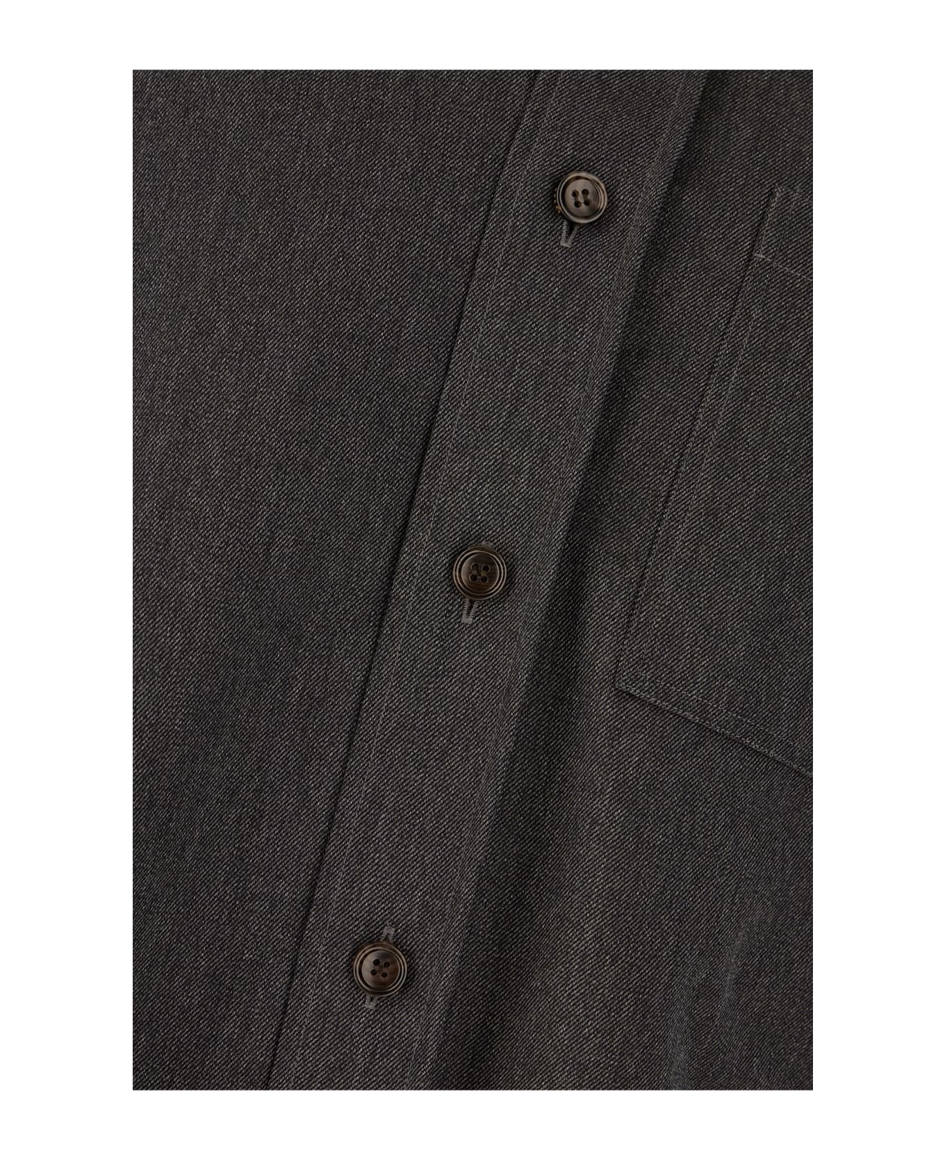 Dark Grey Wool Shirt - 3