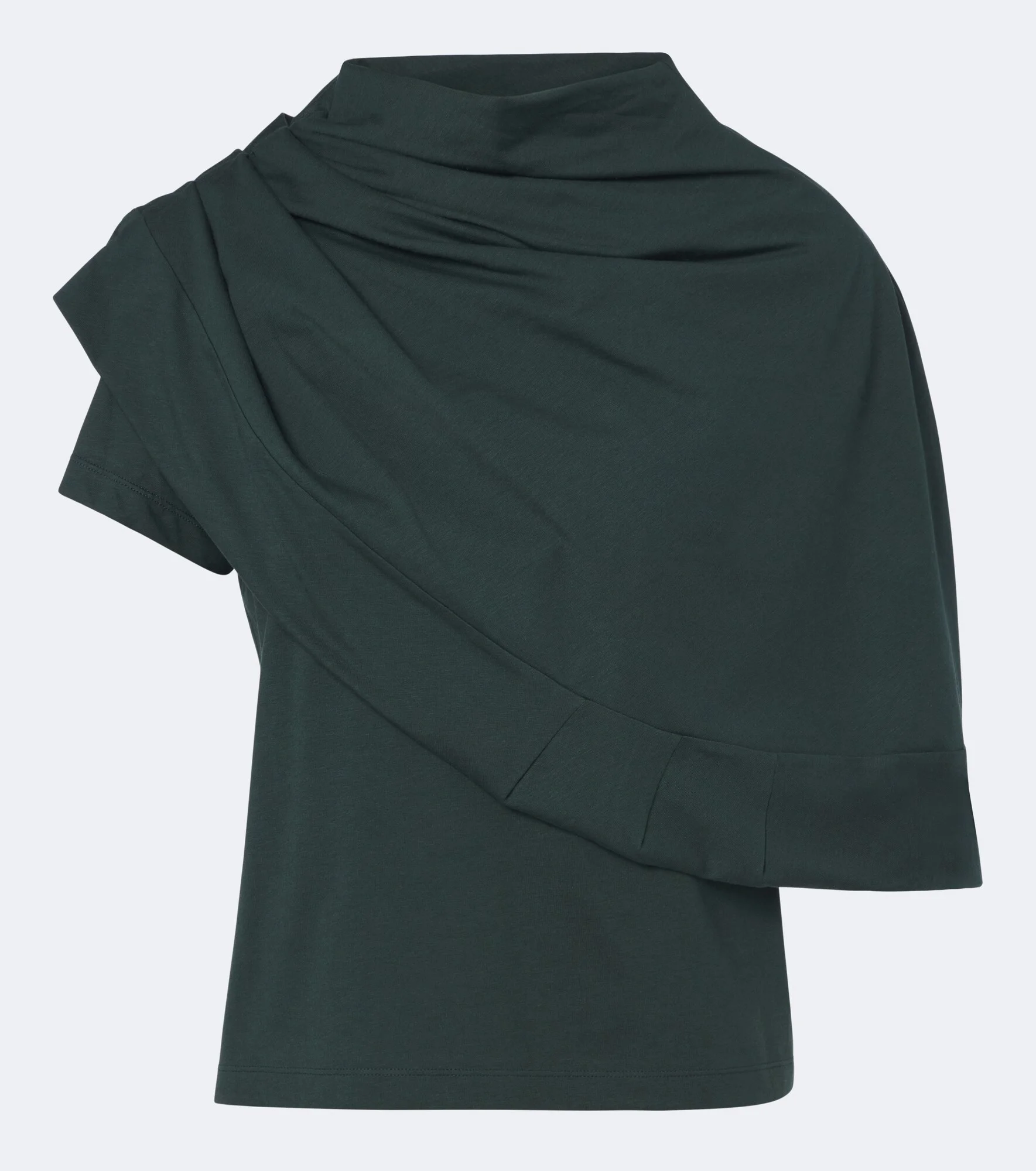 Draped cotton-blend jersey top and scarf set - 1