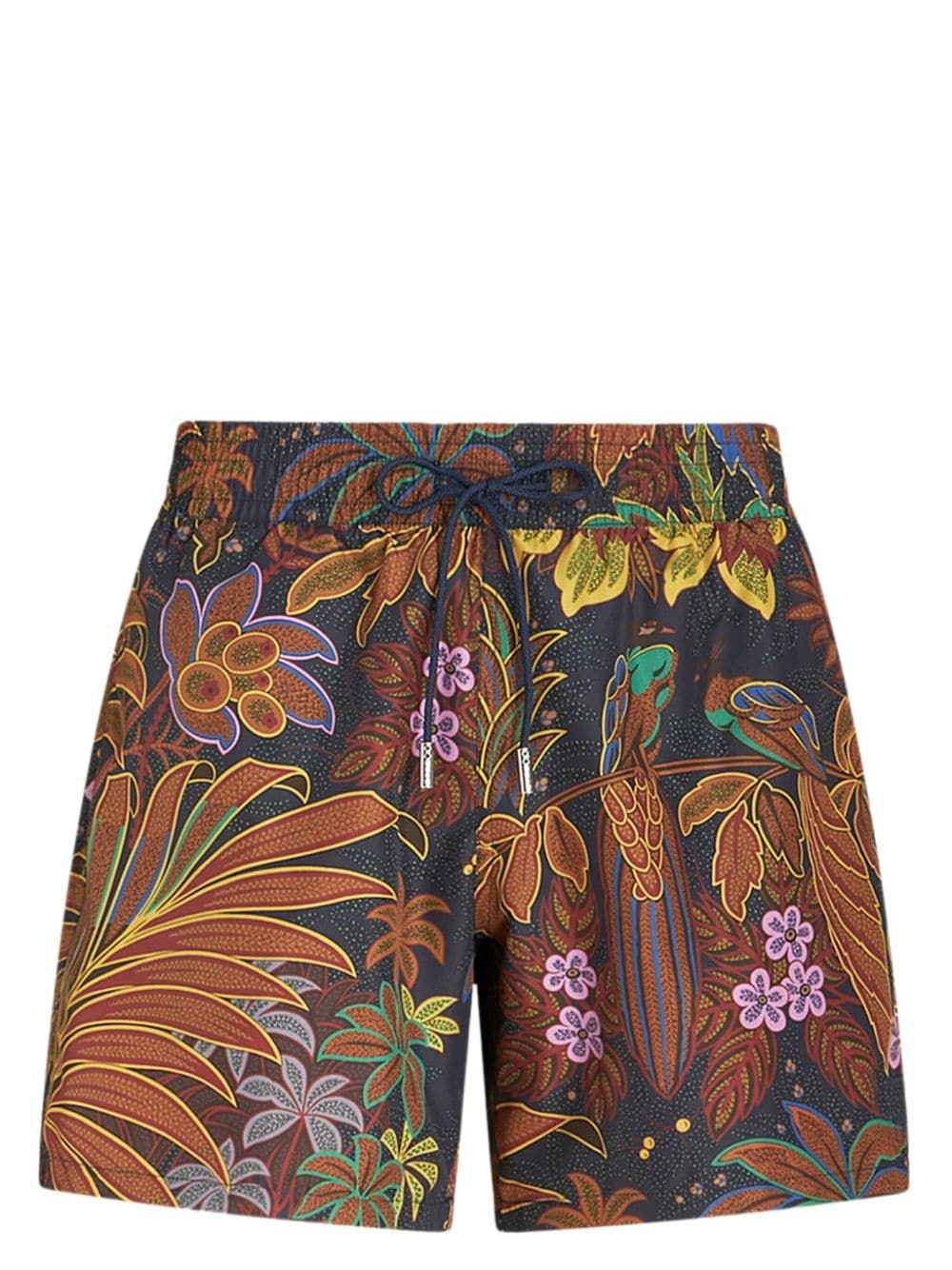 botanical-print swim shorts - 1
