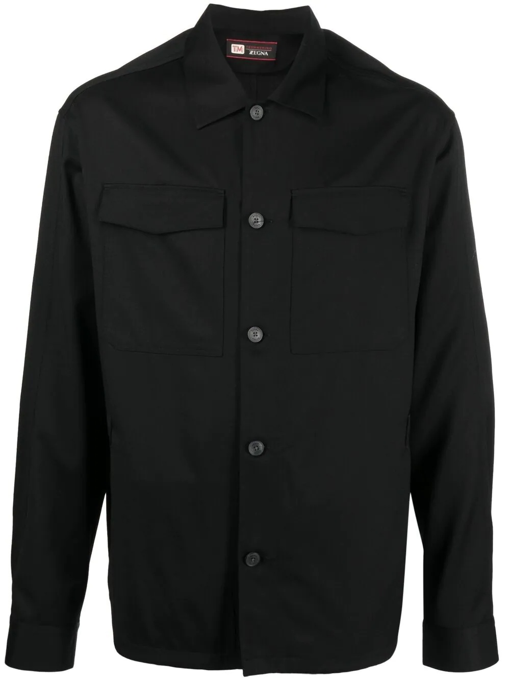 long-sleeved wool shirt - 1