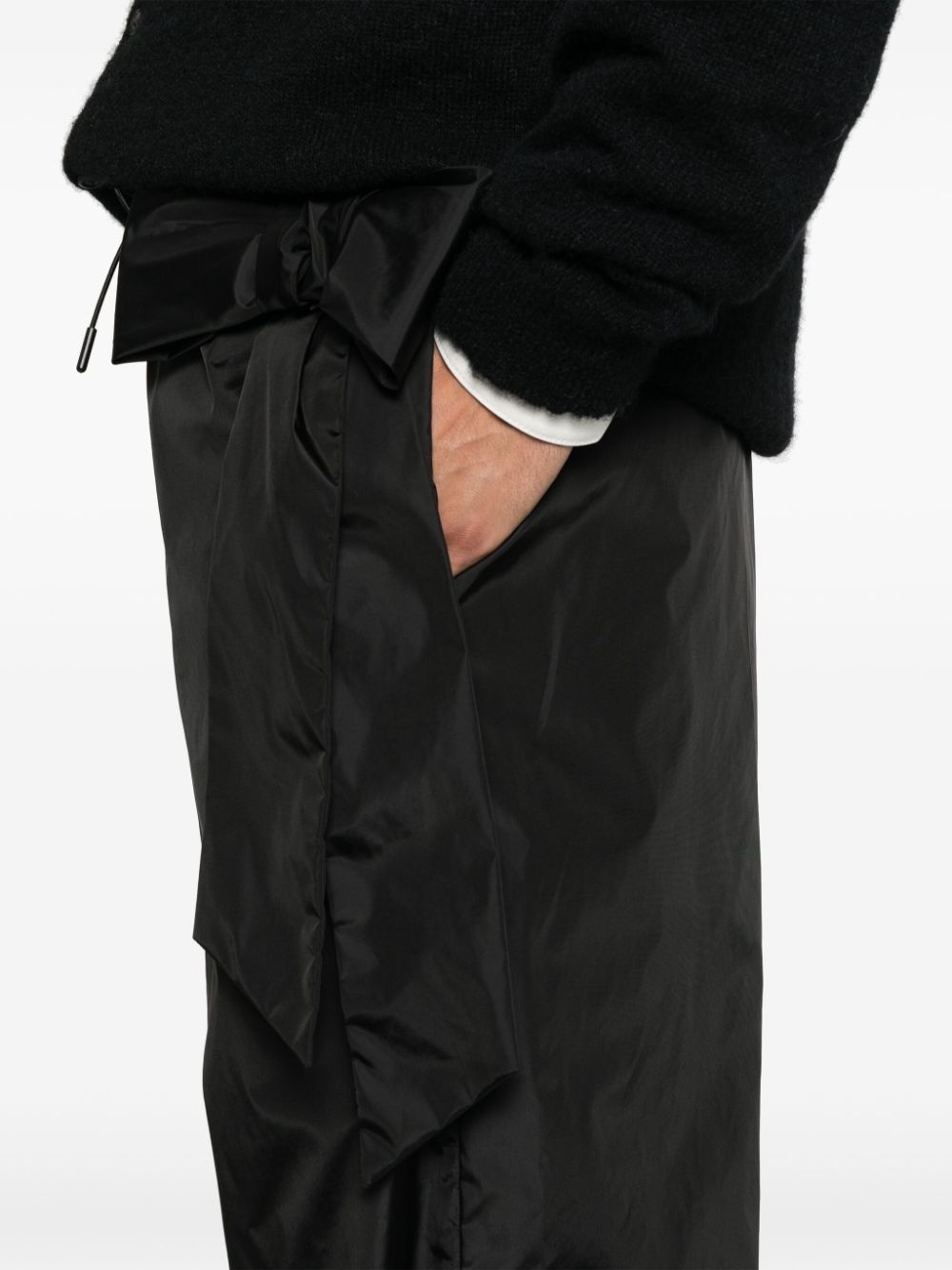 oversized-bow tapered trousers - 5