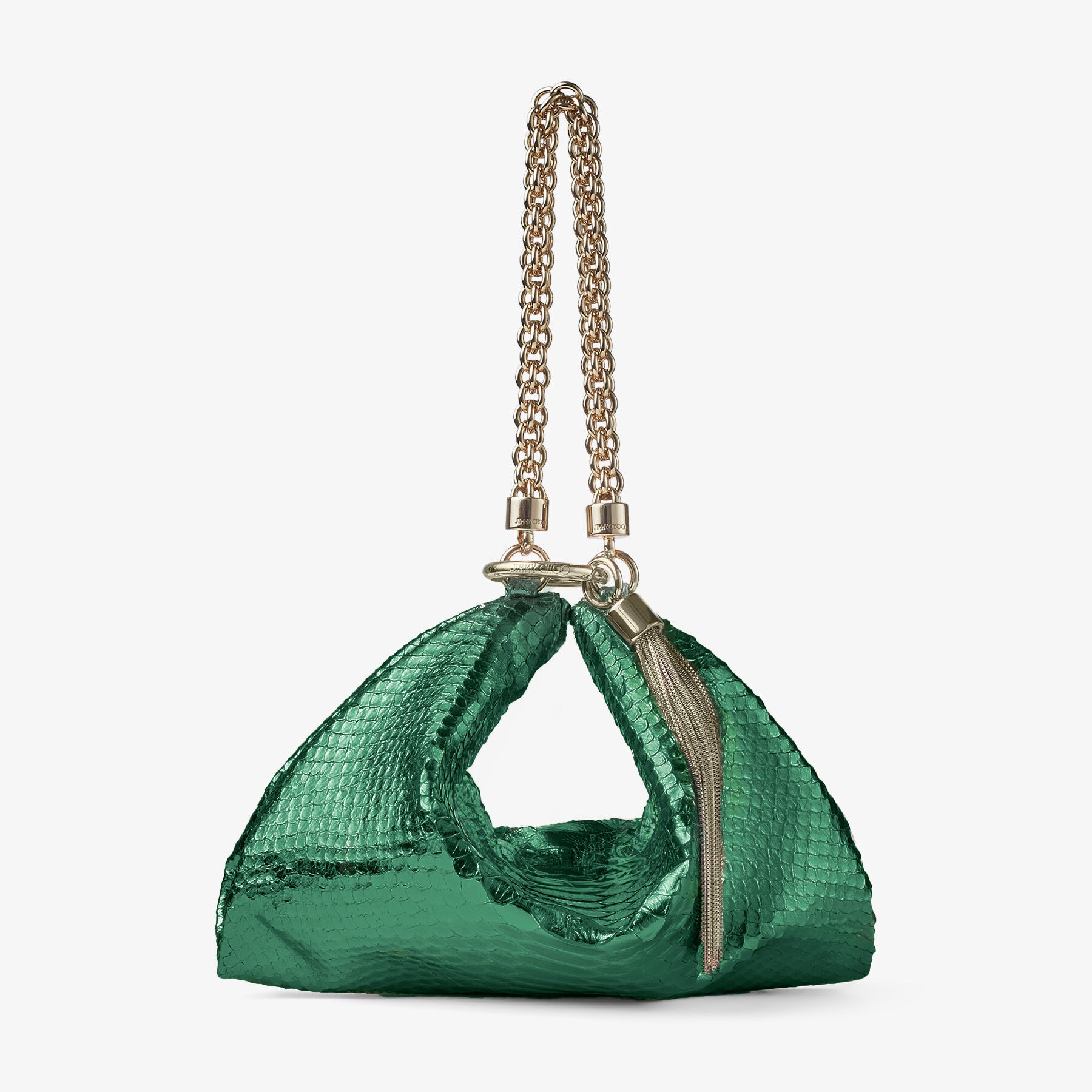 Callie
Dark Green Metallic Snake Printed Leather Clutch Bag - 1