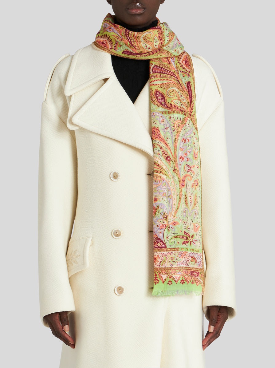 FLORAL PAISLEY CASHMERE SCARF 2
