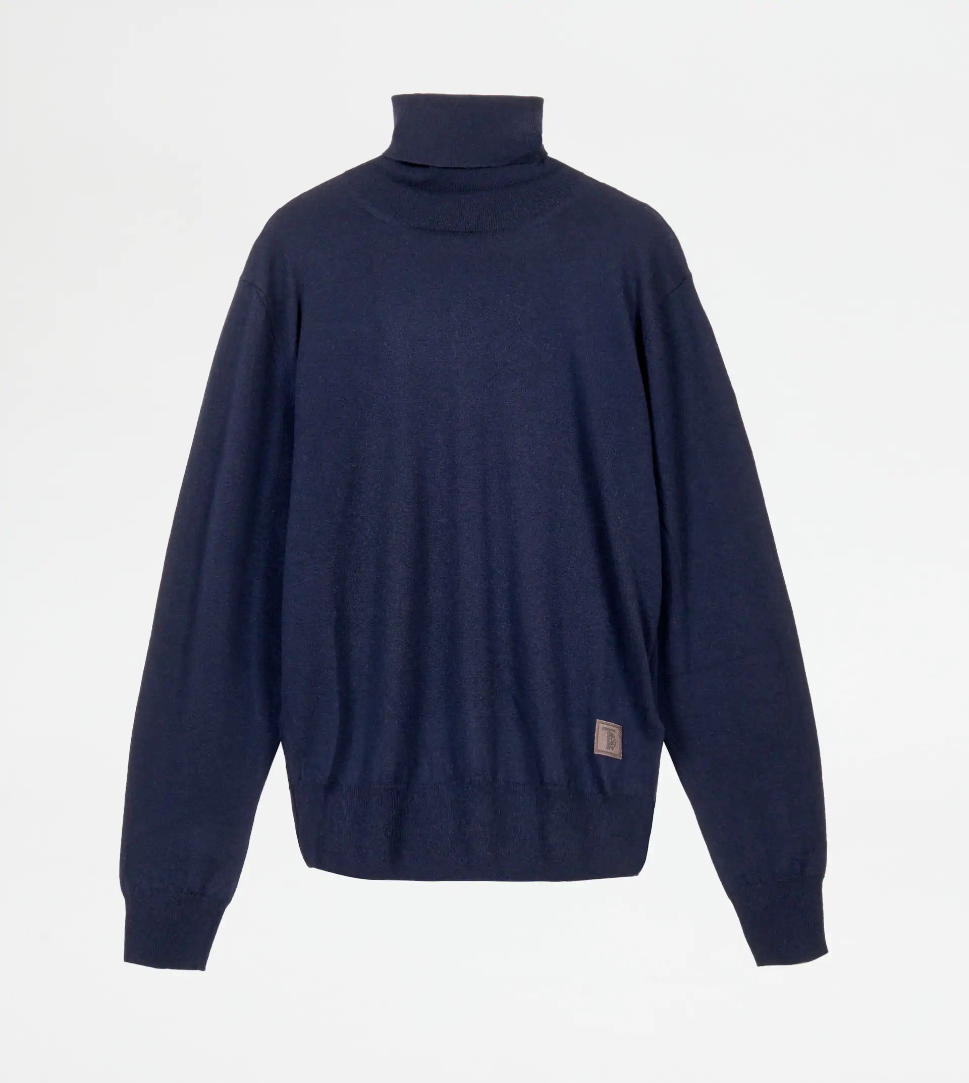 HIGH NECK JUMPER IN CASHMERE - BLUE - 1