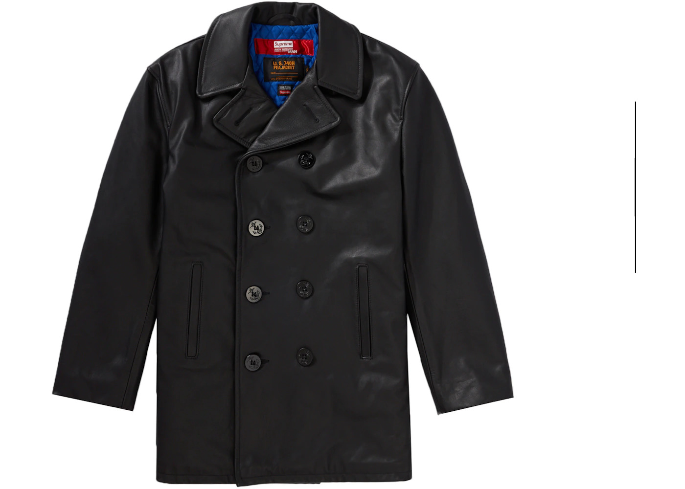 Supreme JUNYA WATANABE CDG MAN Schott Leather Peacoat Black - 3