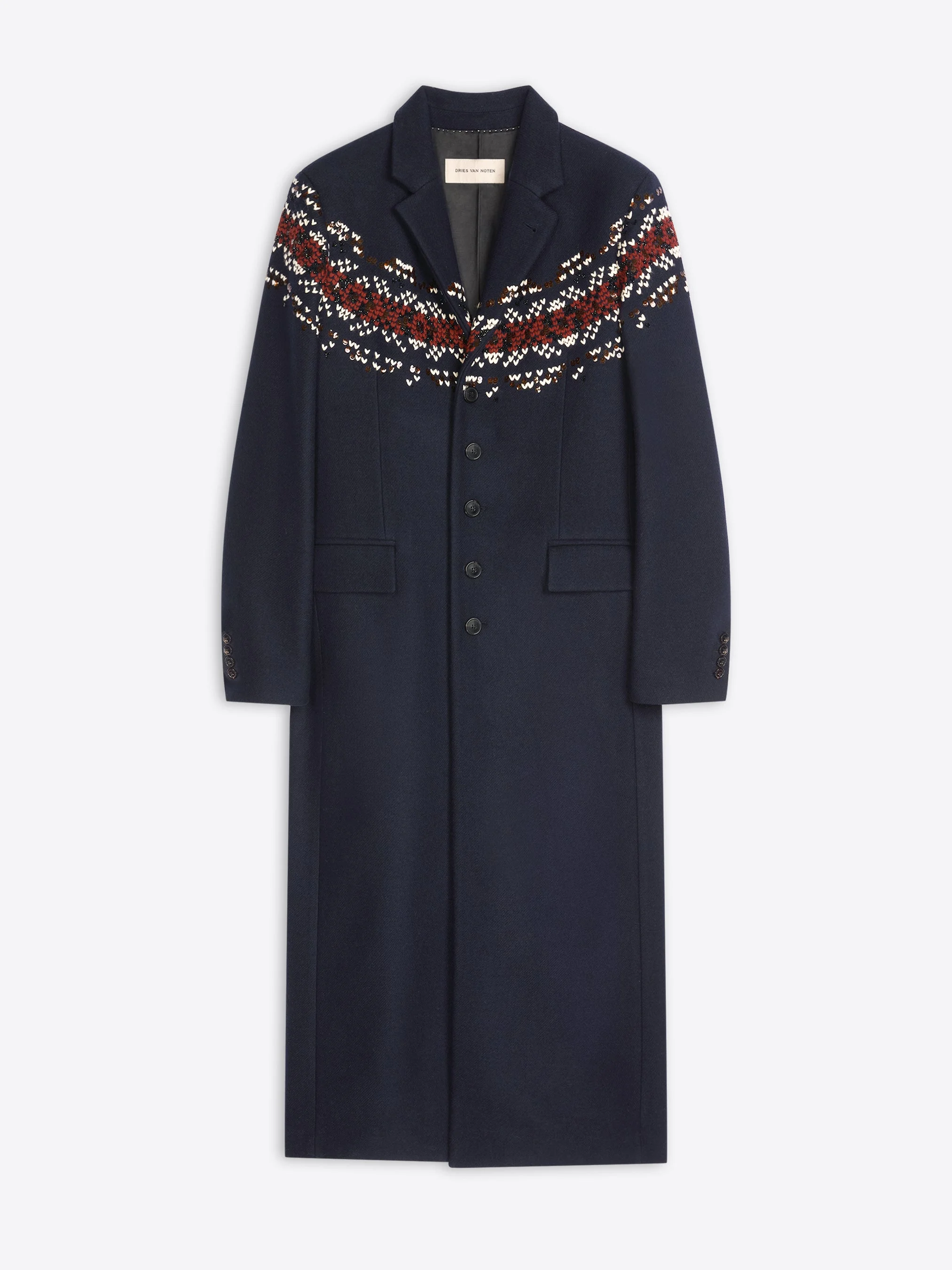 EMBROIDERED WOOL COAT - 1