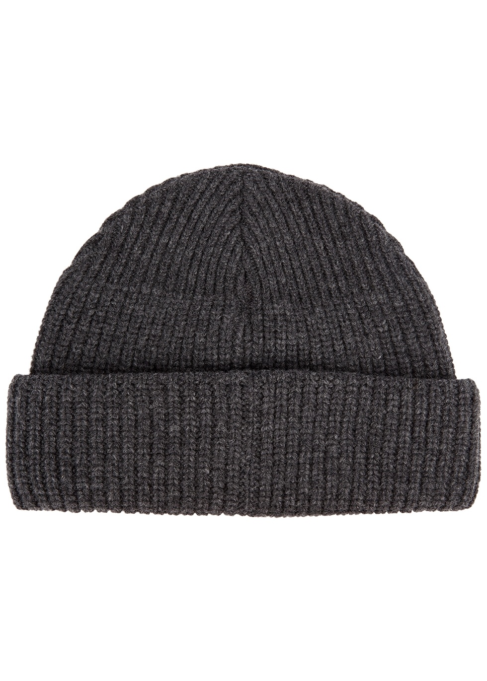 Grey logo-embroidered wool beanie - 2