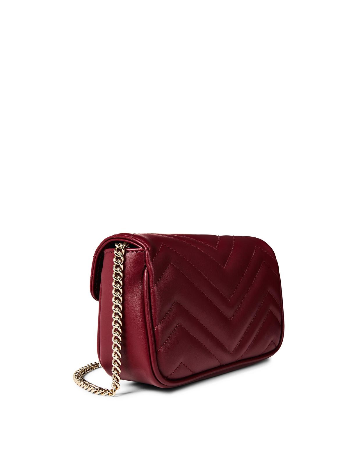 GUCCI ROSSO ANCORA GG MARMONT MINI SHOULDER BAG