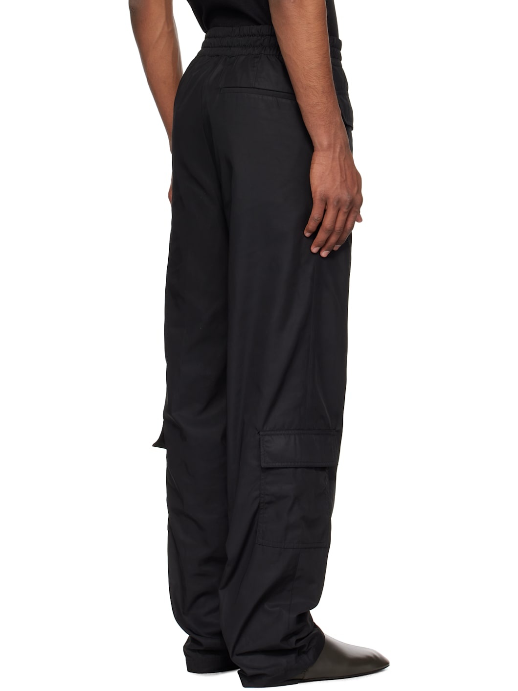 Black Sateen Cargo Pants - 3