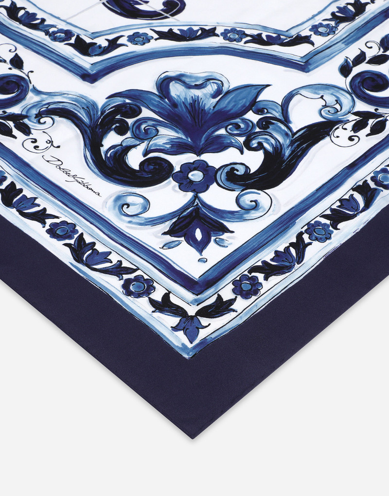 Dolce & Gabbana Large majolica-print twill scarf (140 x 140) outlook