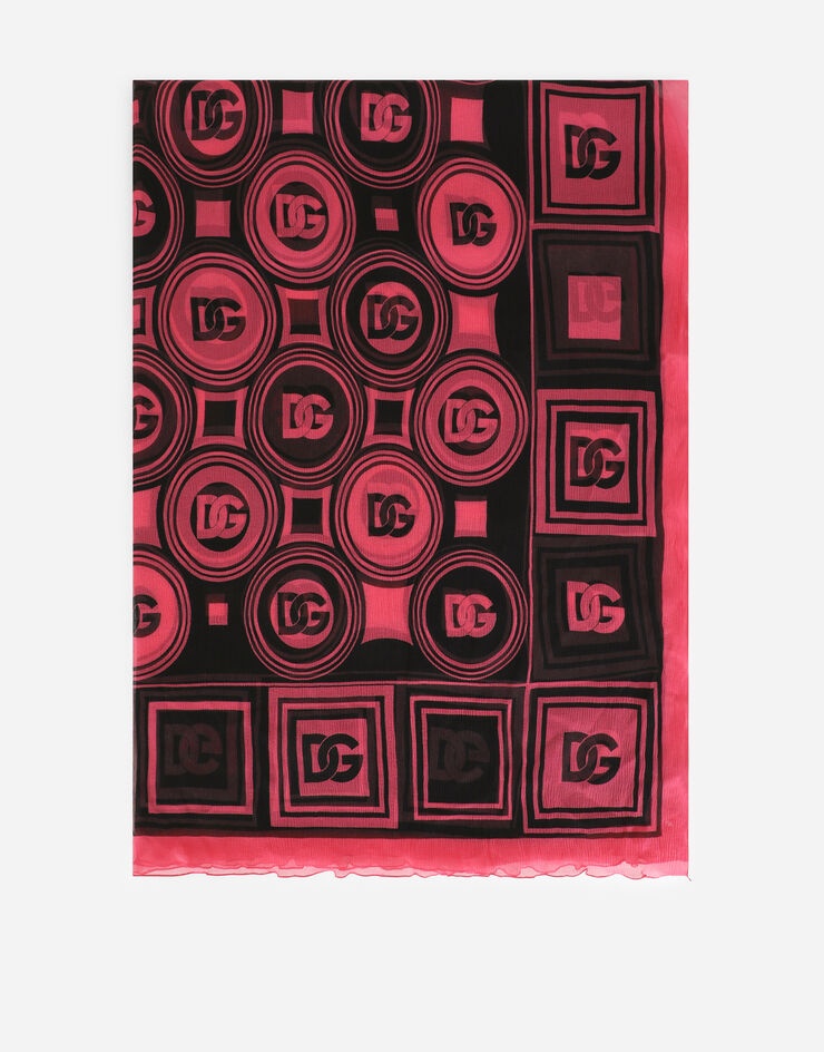 Crepon scarf with DG logo print (120 x 200) - 1