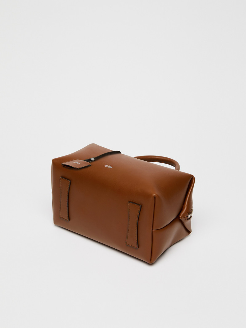 HOLDALLM Medium natural leather bowler bag 6