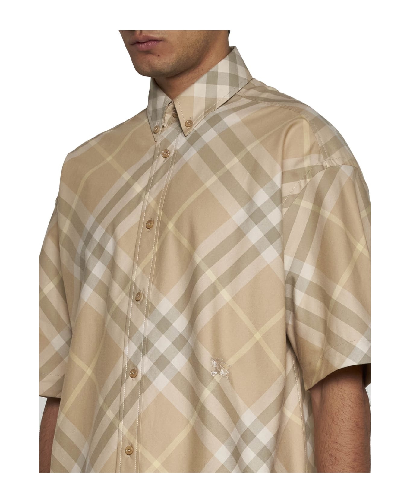 Check Motif Yellow Short Sleeves Shirt - 5
