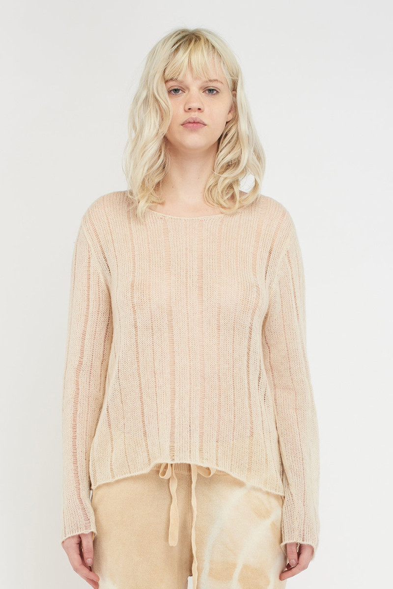 The Elder Statesman NIMBUS DROP NEEDLE WOMEN'S CREW outlook