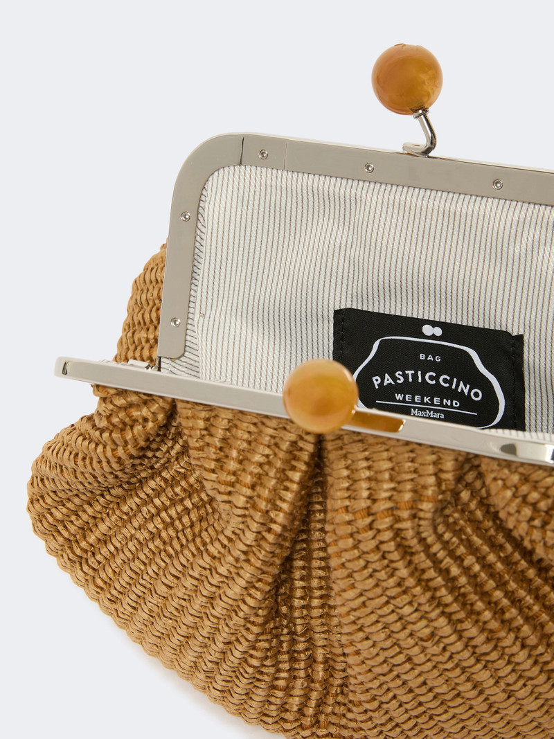PALMAS Small raffia-effect Pasticcino Bag - TANGERINE 5