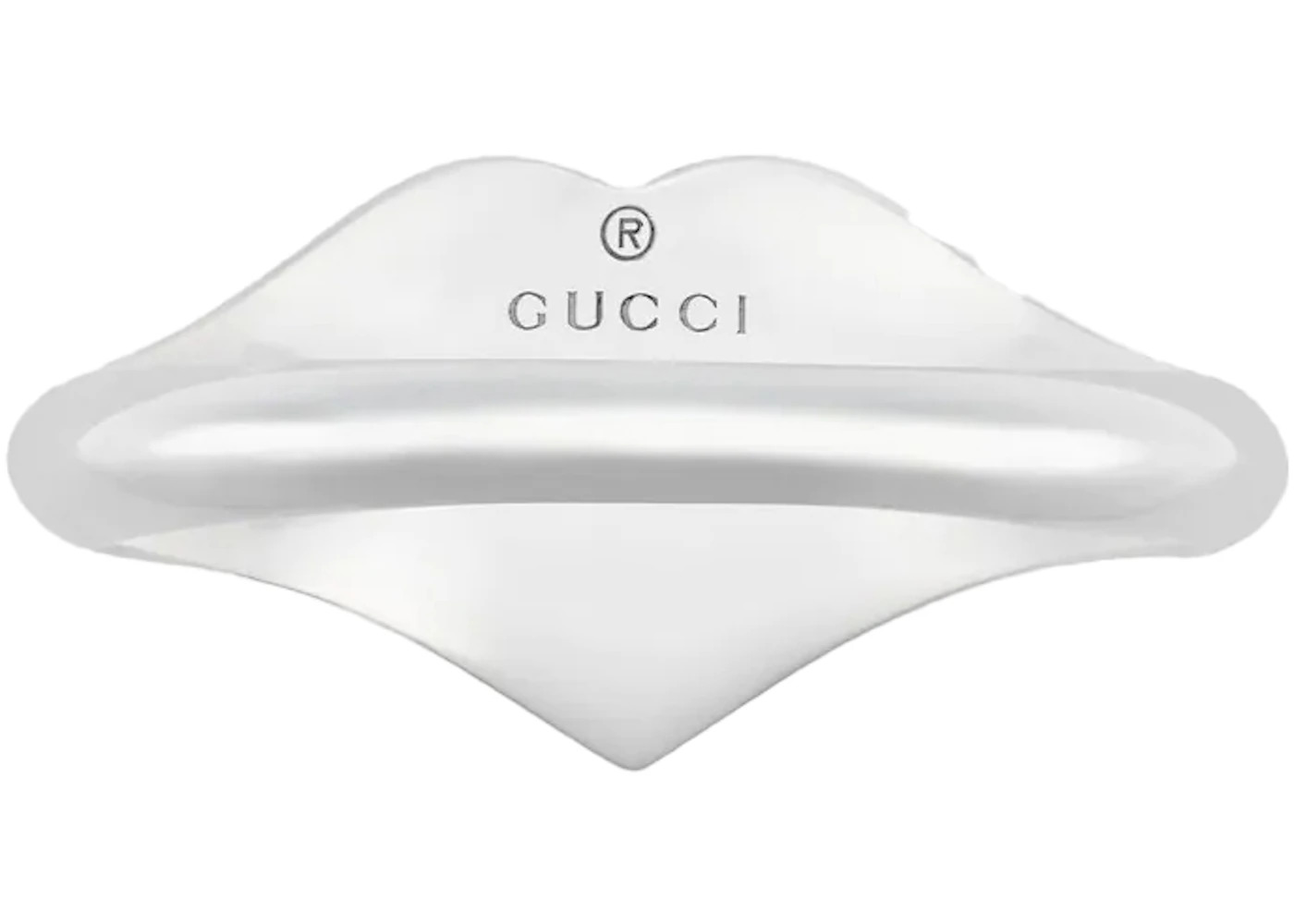 Gucci Ring With Interlocking G Enamel Heart Silver/Red - 3
