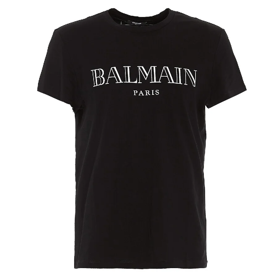 Balmain Paris Logo Embossed Cotton T-Shirt - 1
