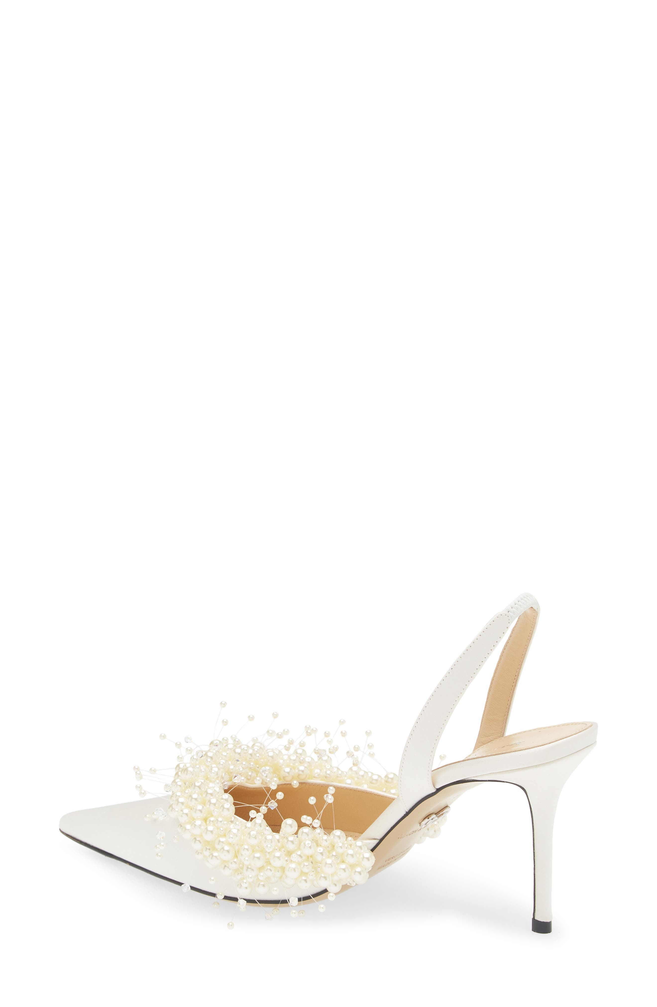 Mach & Mach Floating Faux Pearl Slingback Pump in White at Nordstrom - 2